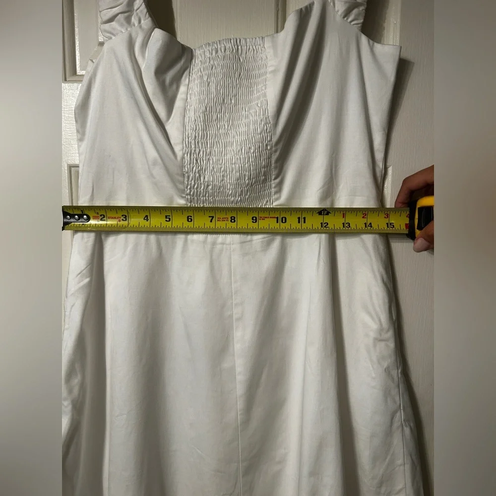 Favorite Daughter Off-Shoulder White Button-Front Mini Dress - Picture 11 of 12